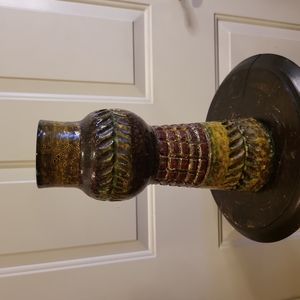 Mid-Century Modern Bitossi Style Italy Ceramic Vase 12"×5 1/4"